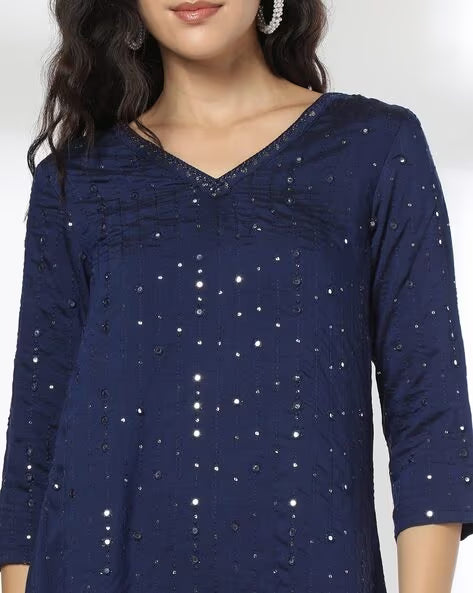 Women Embellished A-Line Kurta with Insert Pocket